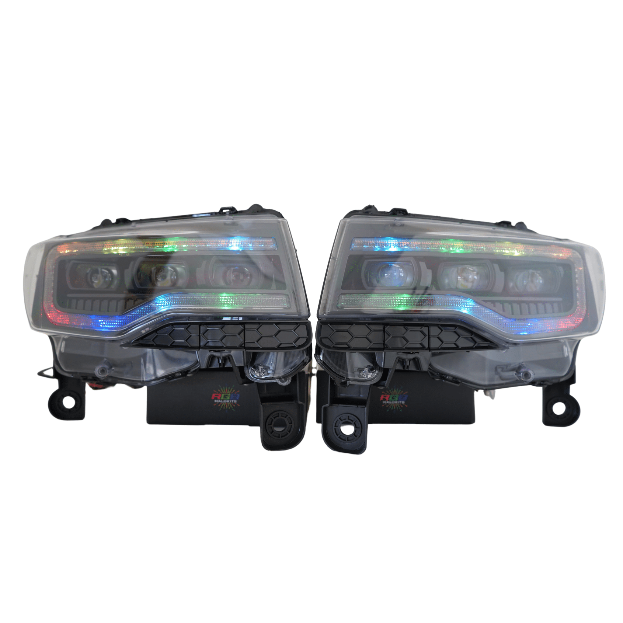 RGB Halo Kits Pre-Built Headlights (2014-2022) Jeep Grand Cherokee Multicolor Pre-Built XB Headlights