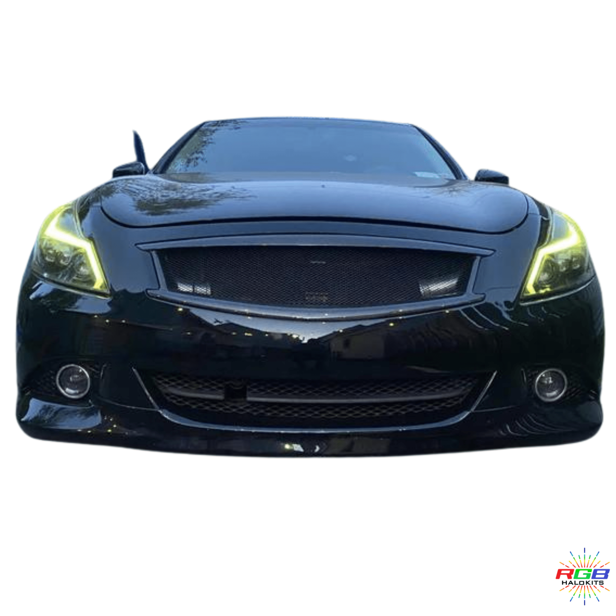 RGB Halo Kits Pre-Built Headlights 2015 Infiniti Q40 Sedan Multicolor Prebuilt Headlights