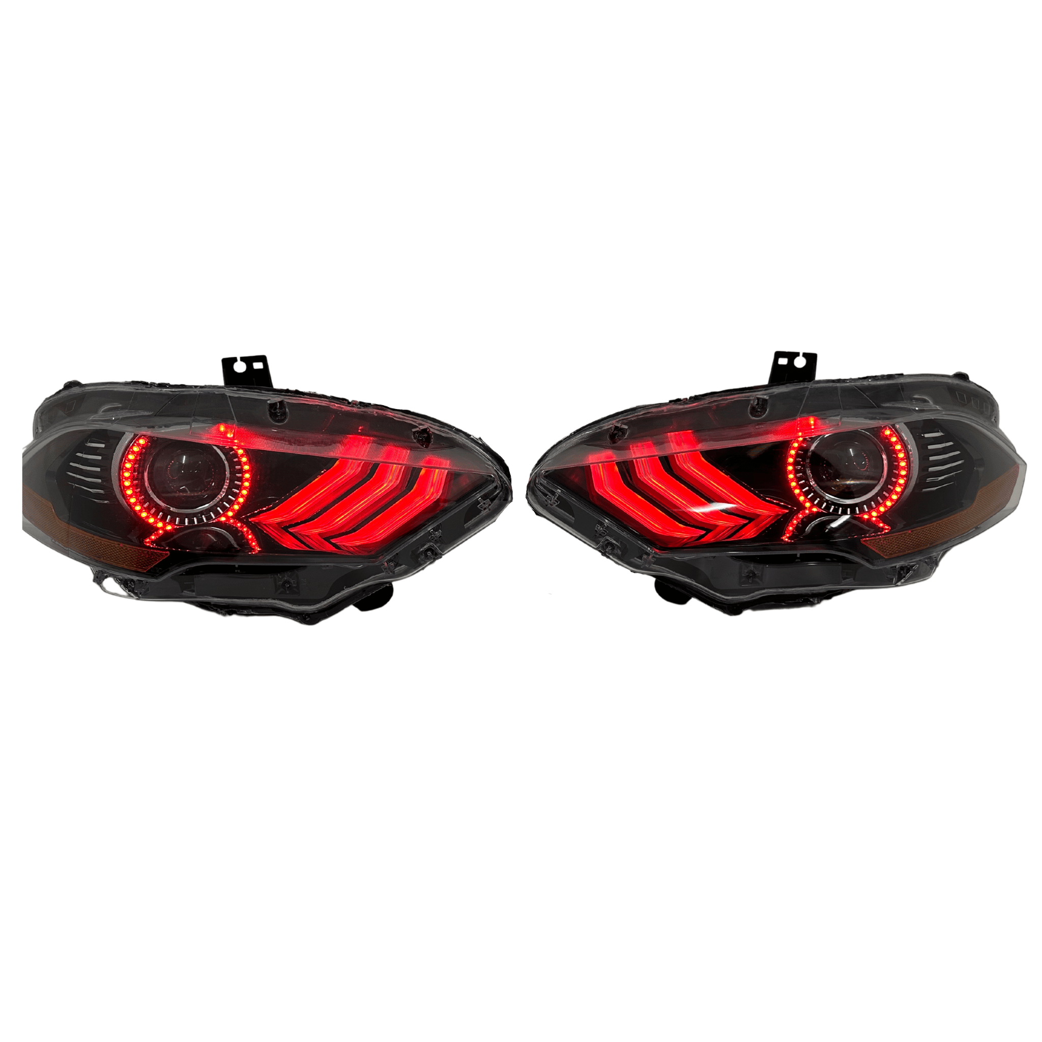 Rgb Halo Kits Pre-Built Headlights 2018-2022 Ford Mustang Prebuilt Headlights