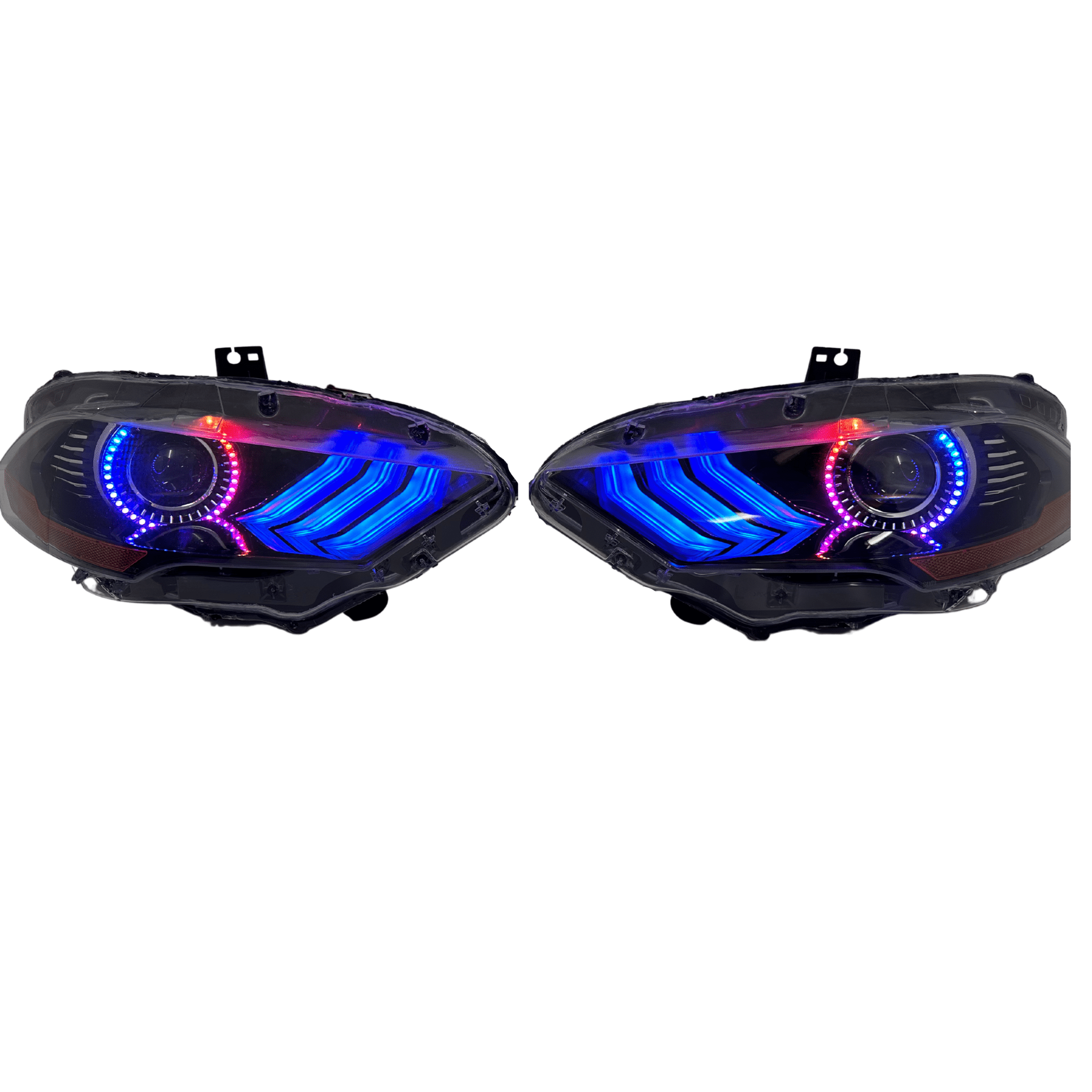 Rgb Halo Kits Pre-Built Headlights 2018-2022 Ford Mustang Prebuilt Headlights