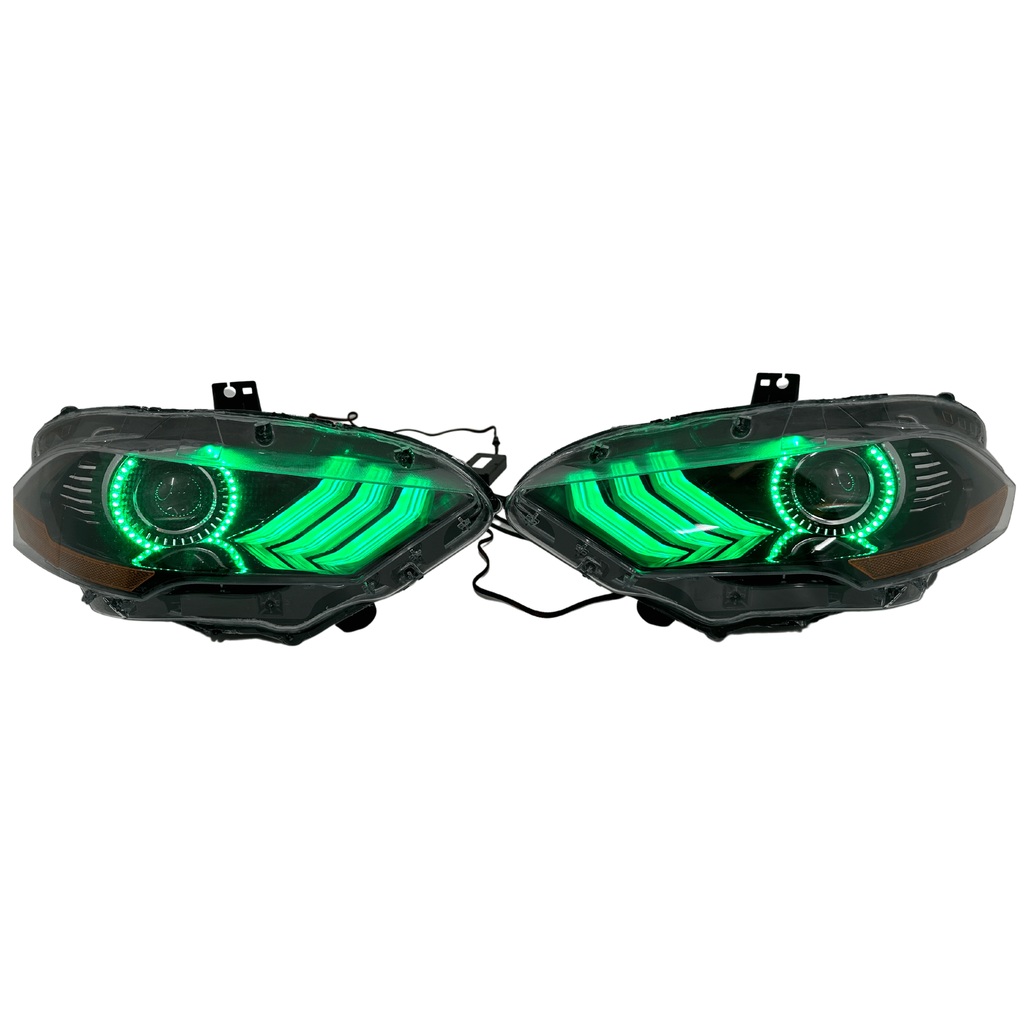 Rgb Halo Kits Pre-Built Headlights 2018-2022 Ford Mustang Prebuilt Headlights