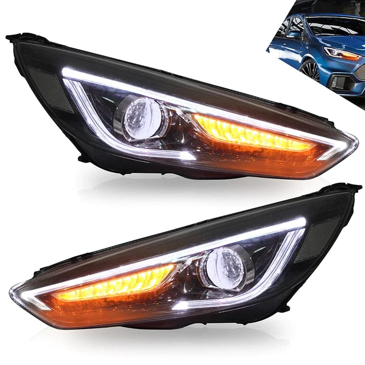 RGB Halo Kits Prebuilt Headlights 15-18 FORD FOCUS Headlights