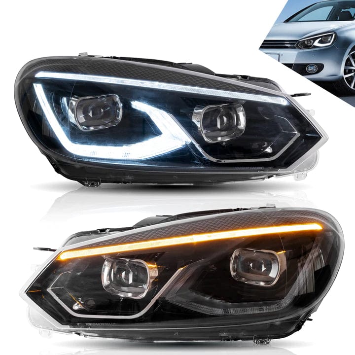 RGB Halo Kits Prebuilt Headlights 2010-2014 VW GOLF 6/MK6 (NOT FIT FOR GOLF GTI AND GOLF R MODELS)