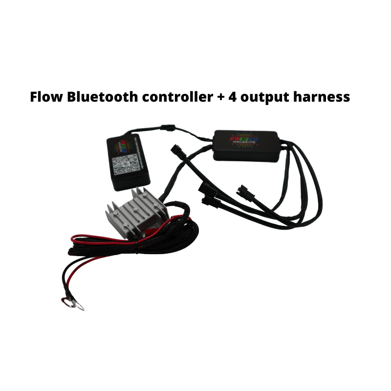 RGB Halo Kits Remotes 4 - Output Harness Flow Series Bluetooth Controller 3.0 Waterproof