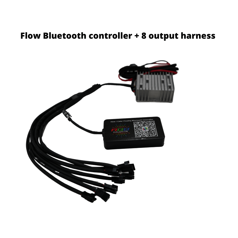 RGB Halo Kits Remotes 8- output Harnes Flow Series Bluetooth Controller 3.0 Waterproof