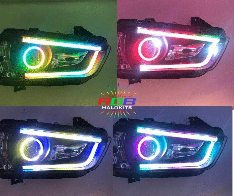 RgbHaloKits Pre-Built Headlights 2011-2014 Dodge Charger Prebuilt Headlights