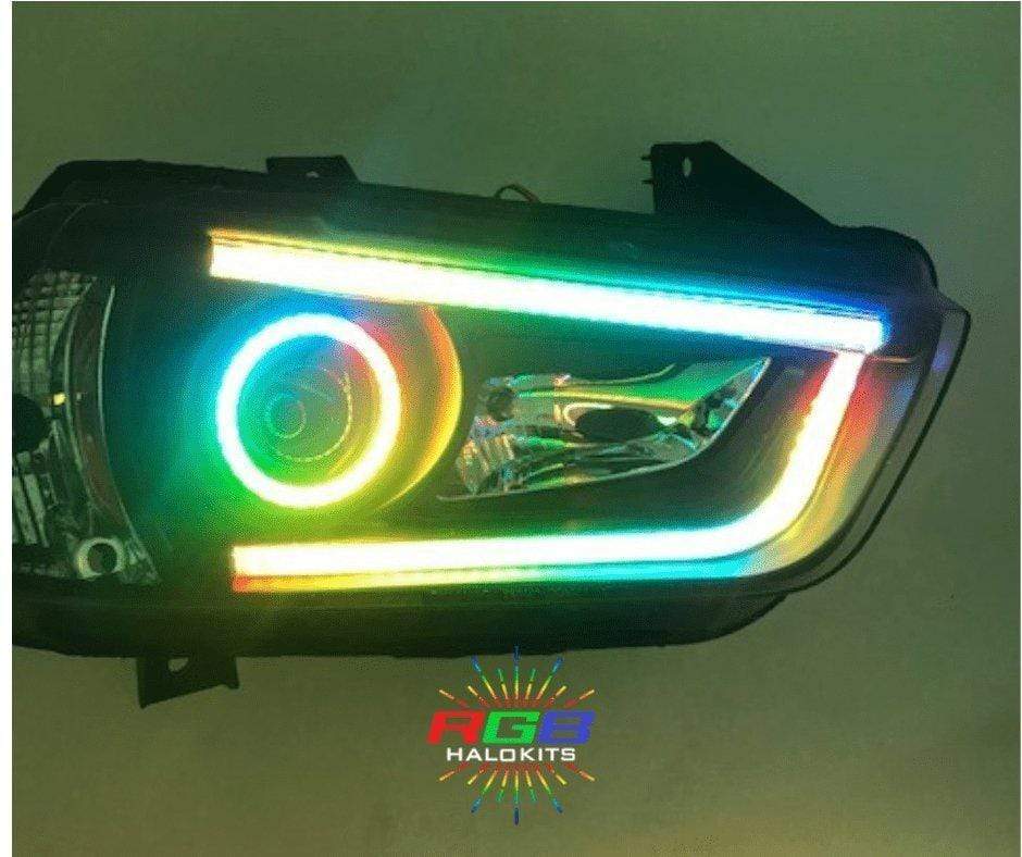 RgbHaloKits Pre-Built Headlights 2011-2014 Dodge Charger Prebuilt Headlights