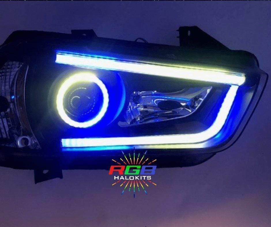 RgbHaloKits Pre-Built Headlights 2011-2014 Dodge Charger Prebuilt Headlights