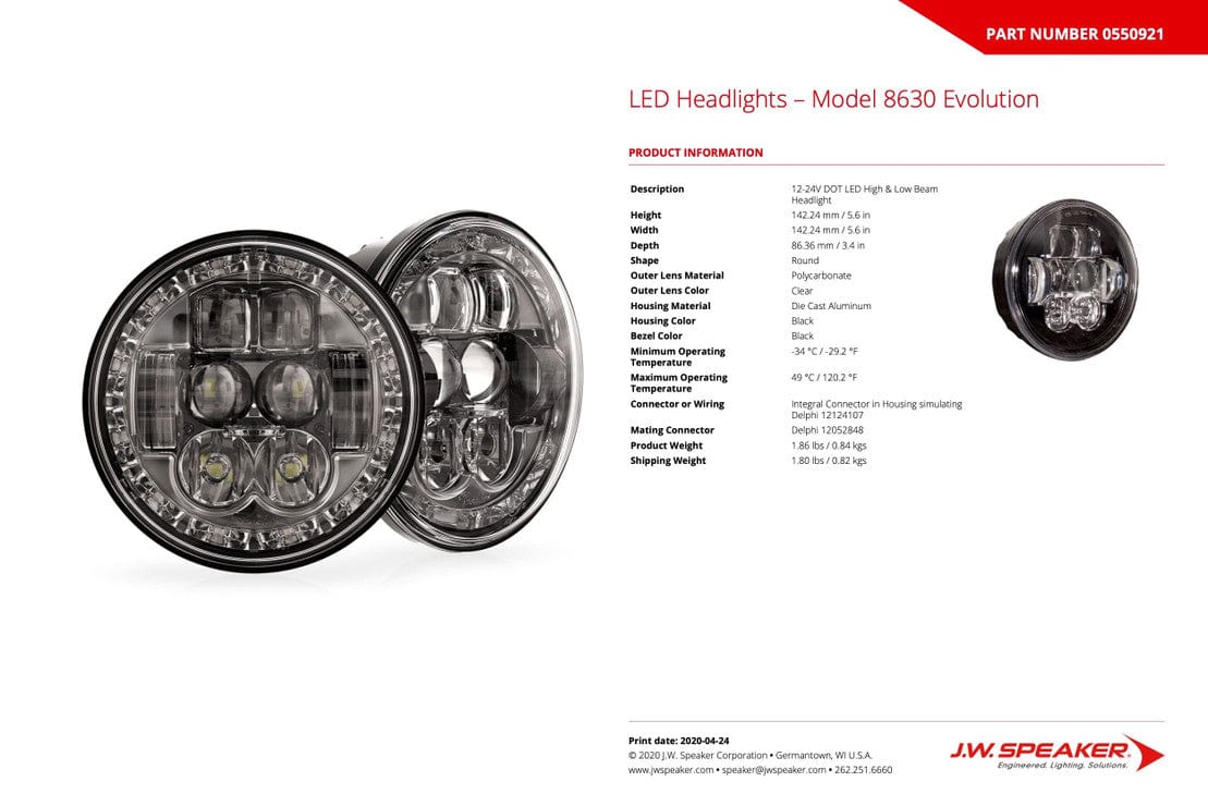 theretrofitsource Led Headlights JW SPEAKER MODEL 8630